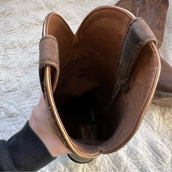 Ariat Bright Lights Leather Cowboy Boots in Old West Brown - Picture 9 of 10